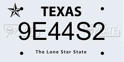 9E44S2 Texas License Plate