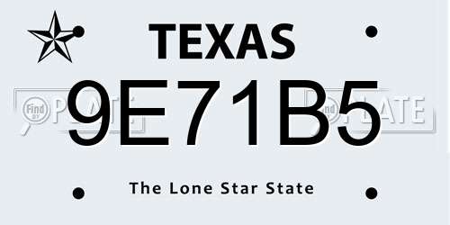 9E71B5 Texas License Plate
