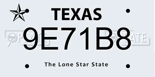 9E71B8 Texas License Plate