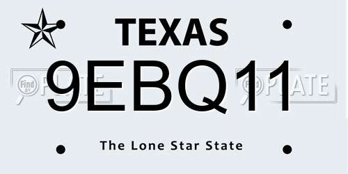 9EBQ11 Texas License Plate