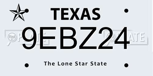 9EBZ24 Texas License Plate