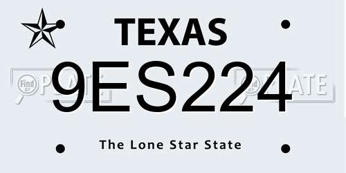 9ES224 Texas License Plate