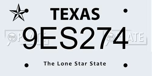 9ES274 Texas License Plate