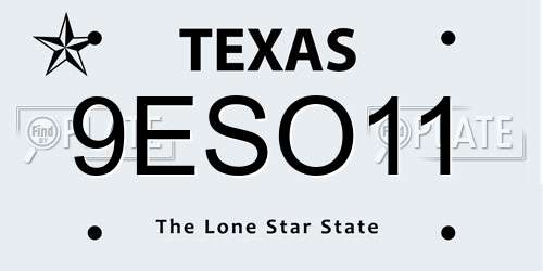 9ESO11 Texas License Plate