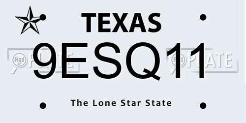 9ESQ11 Texas License Plate