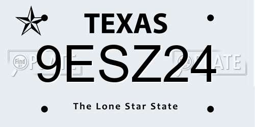 9ESZ24 Texas License Plate