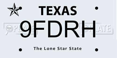9FDRH Texas License Plate