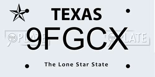 9FGCX Texas License Plate