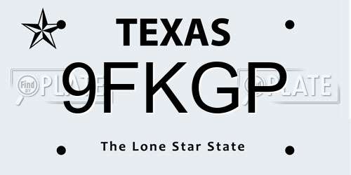 9FKGP Texas License Plate