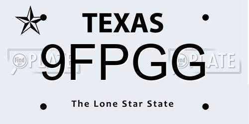 9FPGG Texas License Plate