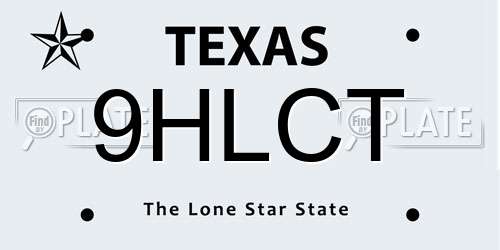 9HLCT Texas License Plate