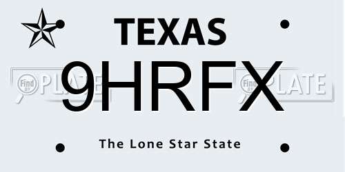 9HRFX Texas License Plate