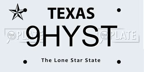 9HYST Texas License Plate