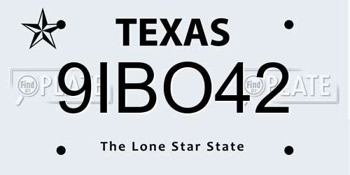 9IBO42 Texas License Plate