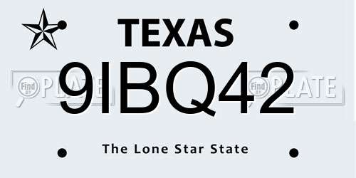 9IBQ42 Texas License Plate