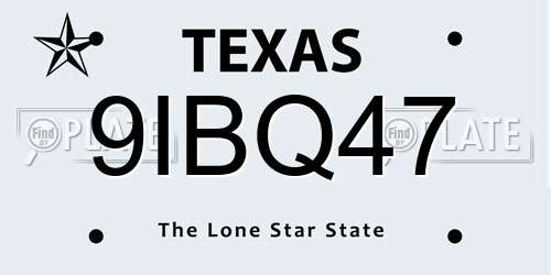 9IBQ47 Texas License Plate
