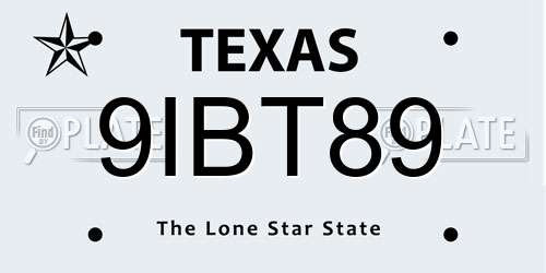 9IBT89 Texas License Plate