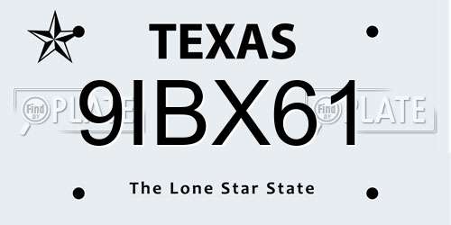 9IBX61 Texas License Plate
