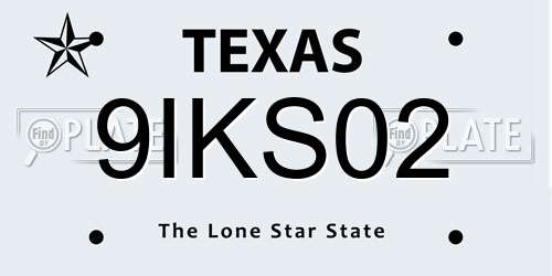 9IKS02 Texas License Plate