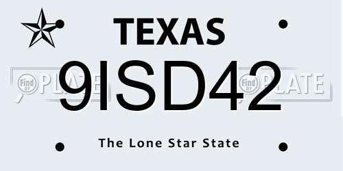 9ISD42 Texas License Plate
