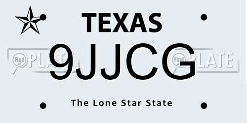 9JJCG Texas License Plate