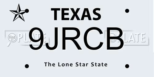 9JRCB Texas License Plate