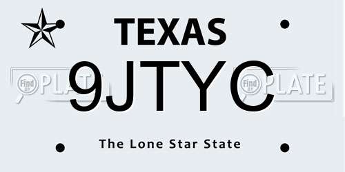 9JTYC Texas License Plate