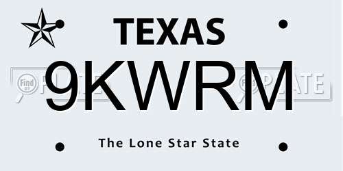 9KWRM Texas License Plate