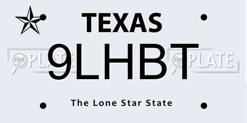 9LHBT Texas License Plate