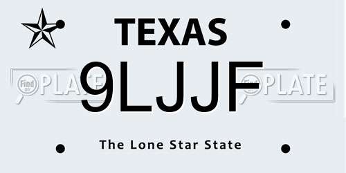 9LJJF Texas License Plate