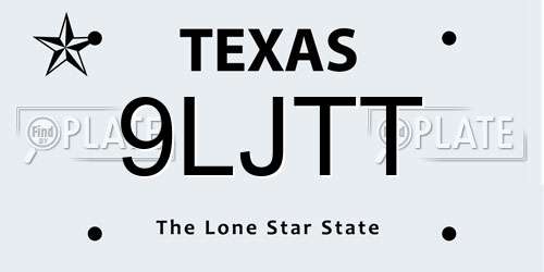 9LJTT Texas License Plate