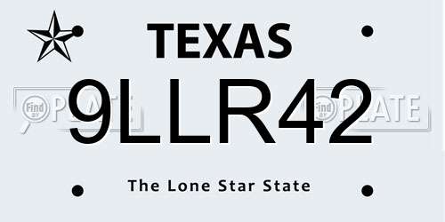 9LLR42 Texas License Plate