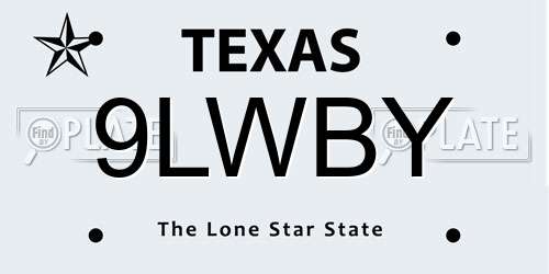 9LWBY Texas License Plate