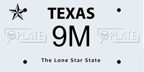 9M Texas License Plate