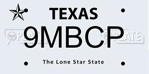 9MBCP Texas License Plate