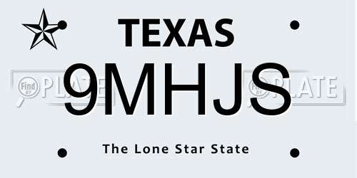 9MHJS Texas License Plate