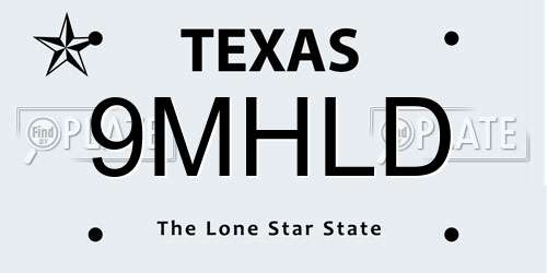 9MHLD Texas License Plate