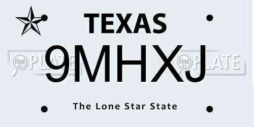 9MHXJ Texas License Plate
