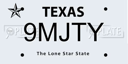 9MJTY Texas License Plate
