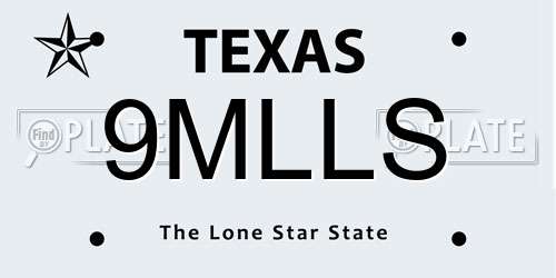 9MLLS Texas License Plate
