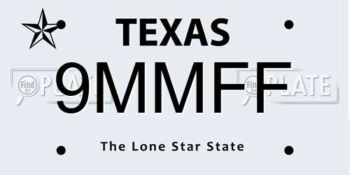 9MMFF Texas License Plate