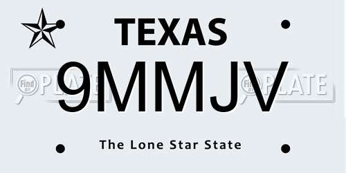 9MMJV Texas License Plate