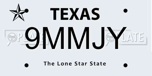 9MMJY Texas License Plate