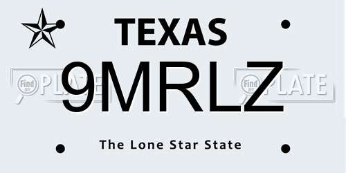 9MRLZ Texas License Plate