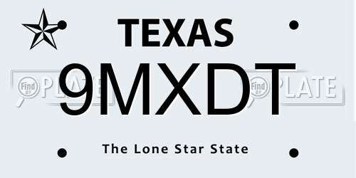 9MXDT Texas License Plate