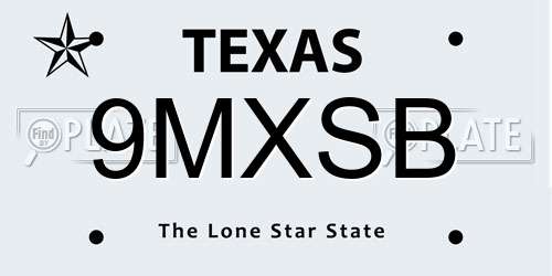 9MXSB Texas License Plate