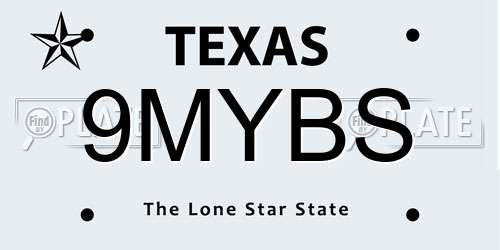 9MYBS Texas License Plate