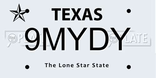 9MYDY Texas License Plate