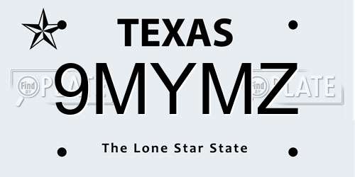 9MYMZ Texas License Plate