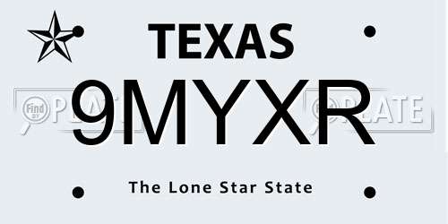 9MYXR Texas License Plate